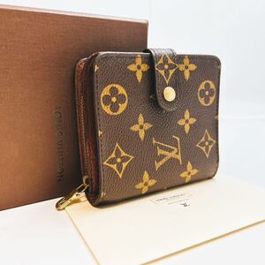 A433【超美品 箱一式付き】LOUIS VUITTON ルイヴィトンモノグラムコンパクトジップラウンドファスナー二つ折り財布ウォレットM61667/CA0075