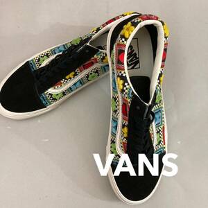 【新品未使用】バンズ VANS オールドスクール ローカットスニーカー 36DX サーフライン ビッグサイズ チェッカー 総柄 カラフル 30cm @★