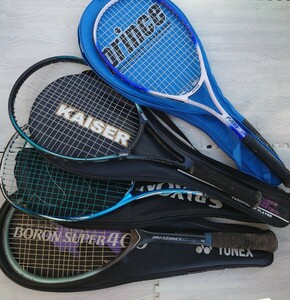 【ジャンク品】テニスラケット 4本 セット まとめて PRO KENNEX / PRINCE / KAISER / ヨネックス