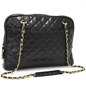 1円 ◎美品 CHANEL シャネル チェーンショルダートートバッグ マトラッセ レザー ブラック◎L.Cosg.tI-61