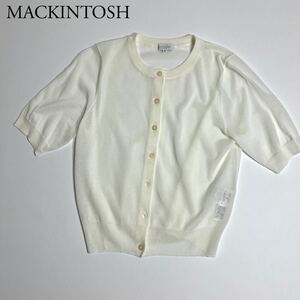 良品 MACKINTOSH PHILOSOPHY マッキントッシュフィロソフィー ニットカーディガン 半袖 トップス アウター コットン ホワイト レディース