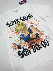 新品 未使用 ドラゴンボール Z L 悟空 スーパーサイヤ人 半袖 Tシャツ メンズ ルームウェア パジャマ トップス コットン 即決 送料無料