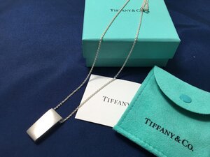 TIFFANY&CO. ティファニー ネックレス Ｔ＆Ｃｏ. 変形長方形 立体 シルバー 925刻印 重量約17.8g 箱・保存袋付 アクセサリー ペンダント