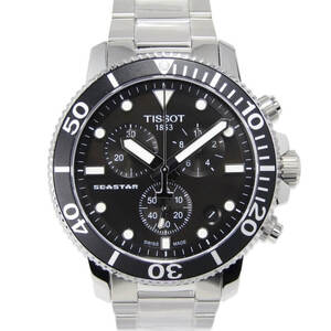 美品 TISSOT ティソ SEASTAR 1000 クロノグラフ T120.417.11.051.00 シースター 1000 T120417A クオーツ 腕時計 ブラック 黒 30012999