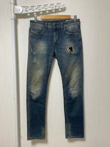 美品☆[DIESEL] THAVAR SLIM SKINNY 0854U スリムスキニー ストレッチインディゴデニムパンツ 29 ディーゼル