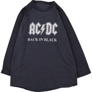 古着 00年代 AC/DC エーシーディーシー 七分袖 ラグラン バンドTシャツ バンT メンズS相当 /eaa487980