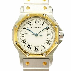 【1円スタート】【箱付き】Cartier カルティエ サントスオクタゴンLM コンビ クオーツ ボーイズ腕時計 ジャンク 350418