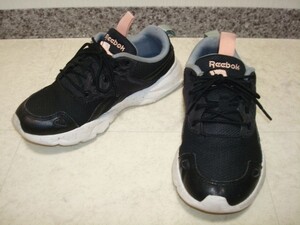 ● Reebok リーボック 軽量 320g ブラック メッシュ レザー レディース ダッドシューズ スニーカー シューズ 23.0cm Mサイズ　36 黒