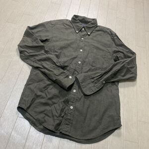 4022☆ UNITED ARROWS GREEN LABEL RELAXING トップス 長袖シャツ メンズ S ダークグリーン 無地