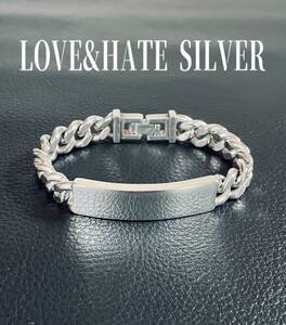 希少　廃盤　LOVE&HATE SILVER シルバー925 極太　喜平　ID チェーン　ブレスレット　Tiffany GUCCI　エルメス好きな方　正規品　箱付き