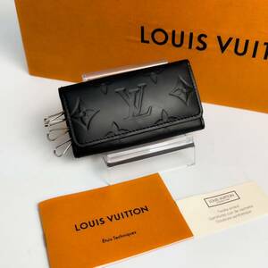 1円 極美品 LOUIS VUITTON ルイヴィトン ヴェルニ キーケース ブラック マットブラック モノグラム シリアルナンバー 2c7