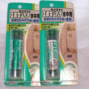 セメダイン エポキシパテ 水中用 HC-119 60gx２本セット（新品）