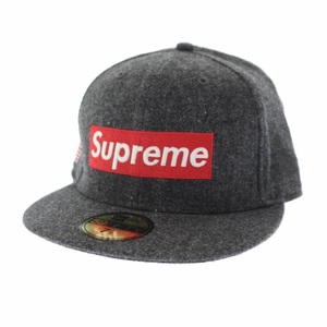 シュプリーム SUPREME × Woolrich ウールリッチ × New Era ニューエラ 10AW Box Logo ボックス ロゴ キャップ 7 2/1 グレー ブランド古着