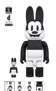 希少。未開封！ MEDICOM TOY　ミッキー・マウス R@BBRICKOswald the Lucky Rabbit 100％ & 400％