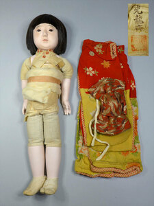 ●時代市松人形②　光龍斎　江戸期の着物付き　女の子　52ｃｍ　いちまさんコレクターより！