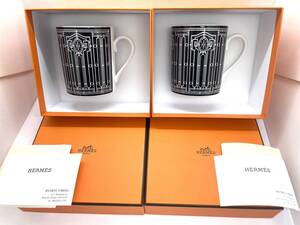 【未使用保管品】HERMES エルメス マグカップ H-DECO Hデコ 2客セット 箱付き