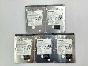 中古HDD 5台セット 東芝 MQ01ACF050 HDD 500GB SATA 7278RPM 16MB 7mm 2.5インチ 動作確認済 健康状態:正常 5枚セット TOSHIBA