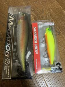 新品 メガバス ( Megabass )メガドッグ MEGADOG☆オンライン限定 MPW マットレインボー ☆ SAZANKA(サザンカ) 140F ドチャートOB 2個セット