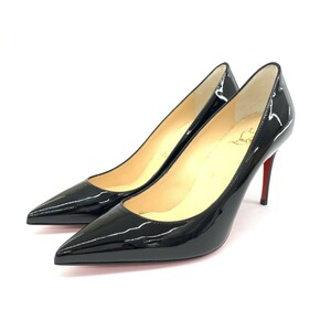 未使用品◆Christian Louboutin クリスチャンルブタン パンプス 35◆ ブラック エナメル レディース 靴 シューズ shoes