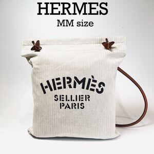 正規品　HERMES ヴィンテージ　エルメス　アリーヌ　MM ナチュラル　 ショルダーバッグ ポシェット 斜め掛け 巾着 ポーチ　