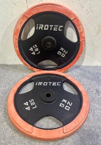 IROTEC/アイロテック ラバー付きダンベルプレート 20kg ×2枚 計40kg/ベンチプレス ラバープレート 筋トレ トレーニング