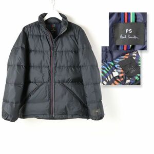 957a 新品 Paul Smith ポールスミス ストライプジップ スタンドカラー ダウンジャケット ブルゾン XL