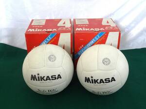 ▲▲バレーボール MIKASA４号球▲天然本革ソフトビルド▲▲MEV4検定球　２個セット