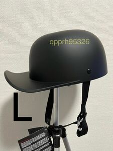 ハーフヘルメット マットブラック バイク 半キャップ 野球帽 半帽 サイズL