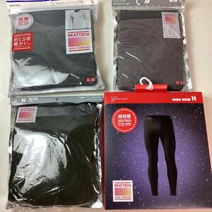 kn342 UNIQLO ヒートテック まとめ 4点セット タイツ クルーネックTシャツ M L ユニクロ インナー メンズ 冬用 温かい 