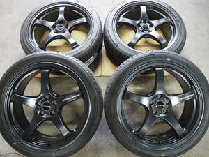 ★人気★225/40R18 8.5J+45 5H100 新品 軽量 逆ゾリ クロススピードCR5 ホイール1台分 COROLLASPORT CELICA PRIUS 86 BRZ IMPREZA ブラック