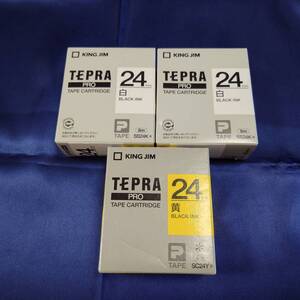 【未使用/未開封】 TEPRA PRO テプラ プロ テープ 24ｍｍ 白 黄 SS24K 2個 SC24Y 1個