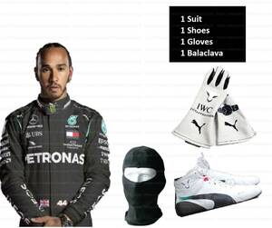 海外 高品質　送料込み 　ルイスハミルトン　L.Hamilton F1 レーシングスーツ　グローブ　シューズ　セット　サイズ各種 レプリカ ２