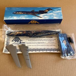 ■FLIGHT MINIATURES 1/200 ATA B727-300 25周年記念塗装 スナップフィットモデル【中古品】■