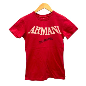 アルマーニエクスチェンジ A/X ARMANI EXCHANGE Tシャツ クルーネック コットン ロゴプリント 半袖 XS 赤 レッド レディース