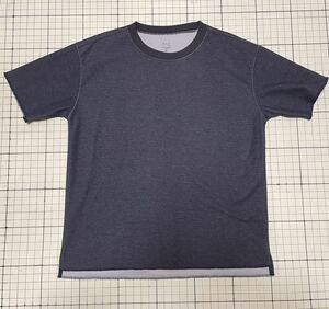 ブルースタンダード【BLUE STANDARD】ジーンズメイト 半袖トレーナー？Tシャツ 縫いっぱなし 大きめMサイズ デニムカラー.ネイビー/藍紺紫