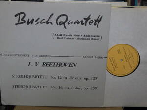 日本製私家盤　ブッシュ弦楽四重奏団　ベートーヴェン　弦楽四重奏曲　第１２番　第１６番　　M5005