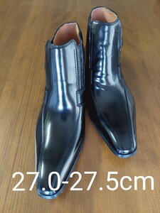  L【定価:1.9万円】Luciano Vieri 牛革レザーサイドベルトブーツ(27.0-27.5cm） ※3647※102