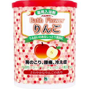 【まとめ買う】バスフラワー 薬用入浴剤 りんご さわやかなりんごの香り 680g×4個セット