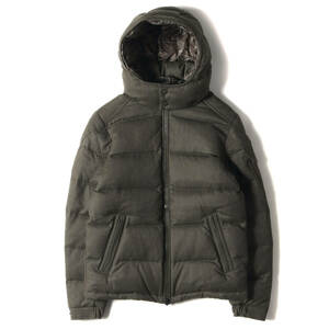 美品 MONCLER モンクレール ダウン ジャケット サイズ:1 モンジュネーブル フード付き ウール ダウンジャケット MONTGENEVRE カーキ