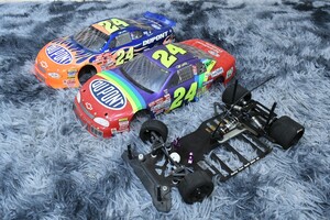 trok684 ラジコンカー ラジコンボディ 2点 シャーシ レーシングカー おもちゃ 玩具 希少 車 レア 検)ナスカー タミヤ アディクション