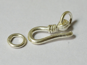 ●わくわく とんぼ玉★カレンシルバーフックタイプ留金C(17mm、Φ1.7g) SILVER925 銀ビーズ【2011】【T18002C】