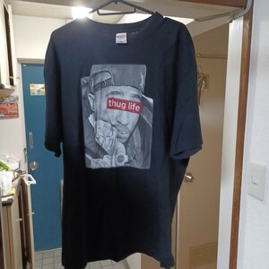 THUG LIFEサグライフ2PACラップ半袖Tシャツ