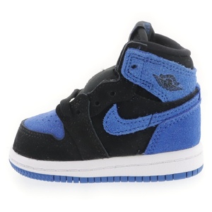 ナイキ TD AIR JORDAN 1 エアジョーダン1 レトロ ロイヤルリマジンド キッズ ハイカットスニーカー ブルー/ブラック US3C/9cm FD1413-042