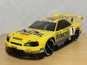 タミヤ 1/10RC ペンズオイル ニスモ GT-R(R34) TA03R シャーシ 完成品