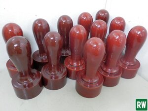 在庫保管品【18本セット】ゴム印用 柄 にぎり 木製 長共柄 18 直径55×高さ120mm×13本 直径57×高さ120mm×5本 印材 はんこ ハンコ [2]