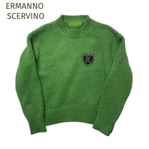 ☆ERMANNO SCERVINO☆エルマンノシェルビーノ アルパカ混 ビジューワッペン 長袖ニット サイズS オーバーサイズ