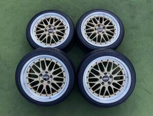 ◆希少BBS LMP LM078/LM079 FORGED鍛造 赤キャップ 深リム◆18x8J+35/9J+35/PCD:114.3/4本.225/40ZR18.255/35ZR18.2024年製.スカイライン等