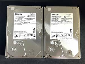 【送料無料】 2個セット ★ 4TB ★　DT02ABA400V　/　TOSHIBA【使用時間：25ｈ＆20ｈ】2023年製 新品同様 3.5インチ内蔵HDD AVコマンド対応