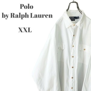 Polo by Ralph Lauren ポロバイラルフローレン 長袖シャツ ホワイト 大きいサイズ メンズ XXLサイズ 