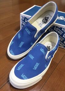 【新品】27cmバンズ OGスリッポン VANSプリント ブルー・Vault OG（ORIGINAL）シリーズ復刻モデル